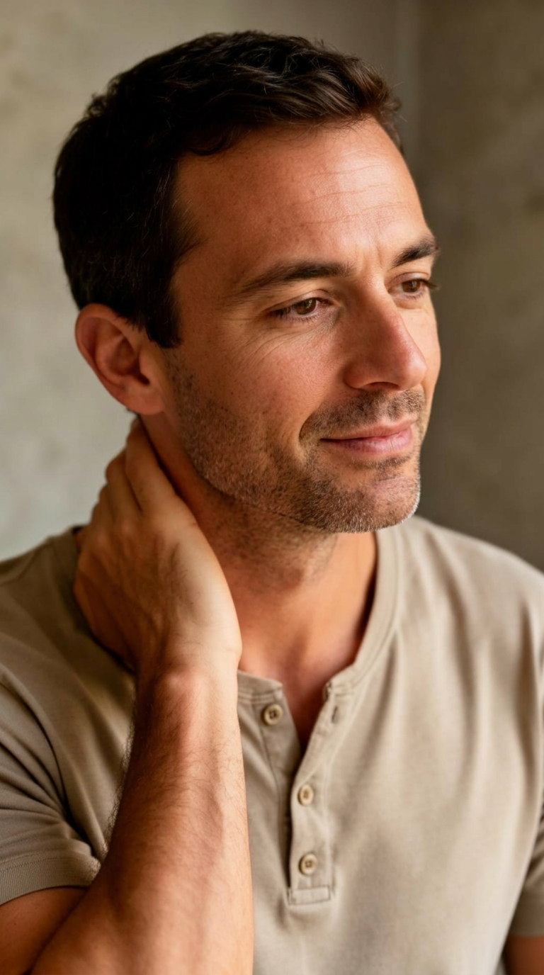 Calm wellness portrait in soft light